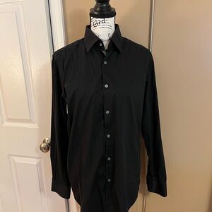 Theory Shirt Men’s 15.5-32-33 Long Sleeve Button Up - Black
